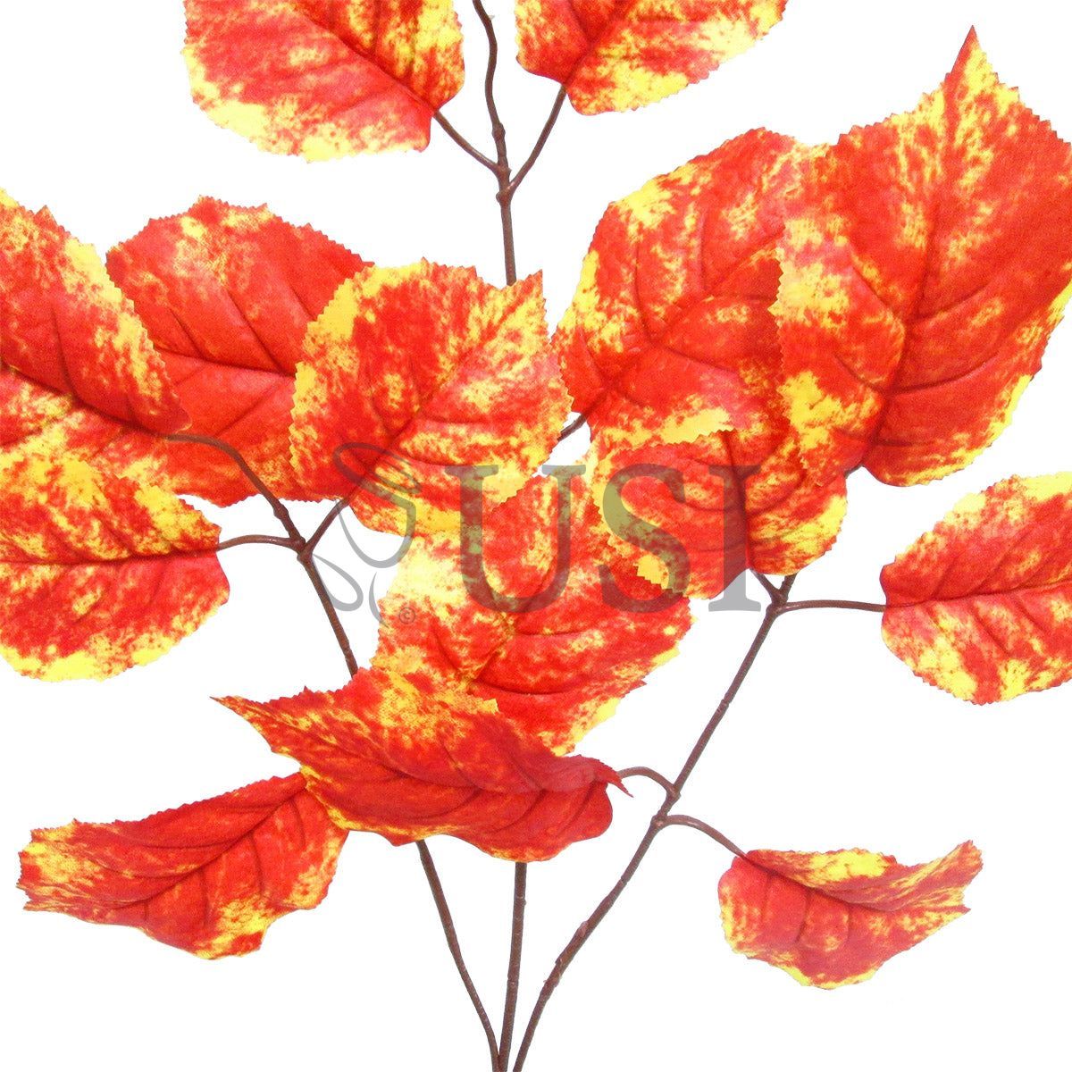 Hazelnut Leaf Spray x 15, 23in, Orange Yellow
