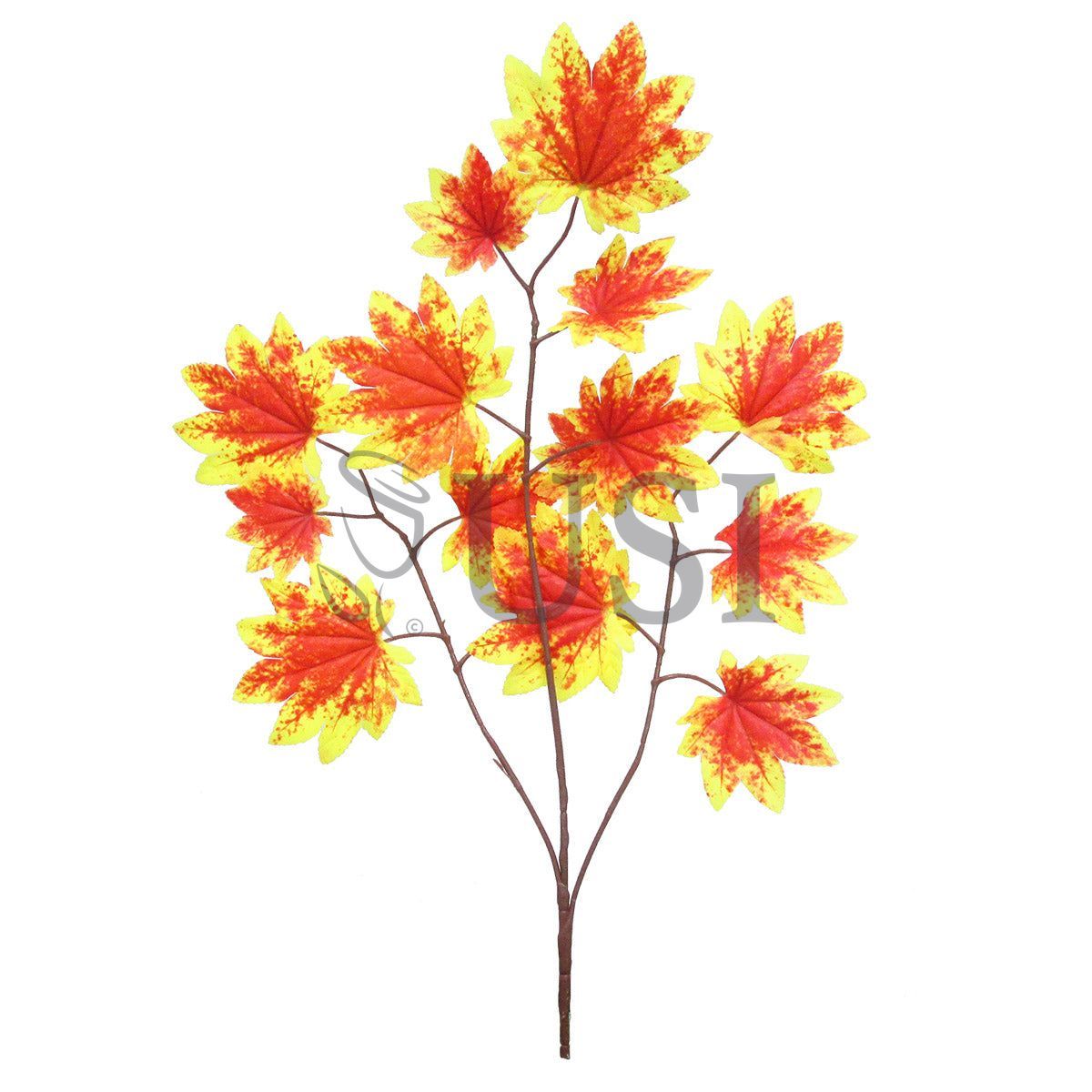 Maple Leaf Spray x 15, 22in, Yellow Orange