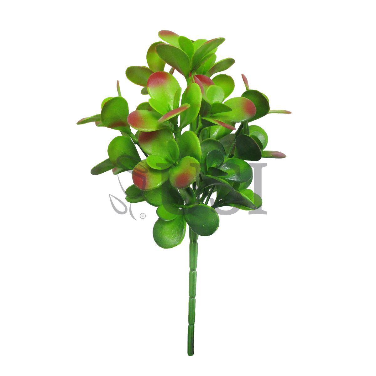 Jade Leaf Greenery Bush Plastic x7, 12in, Green Burgundy
