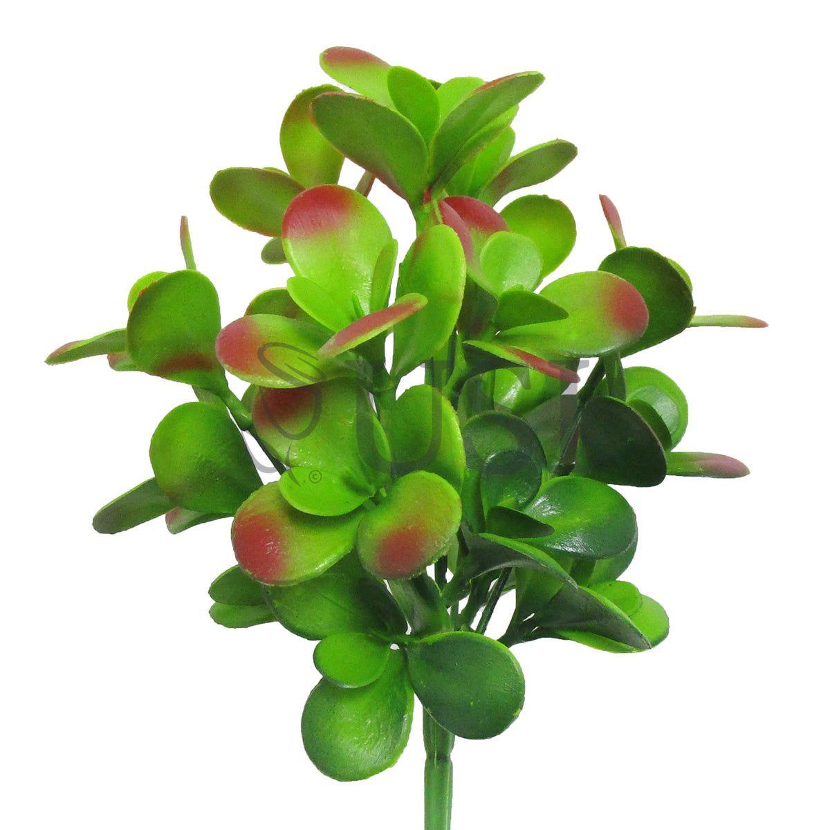 Jade Leaf Greenery Bush Plastic x7, 12in, Green Burgundy