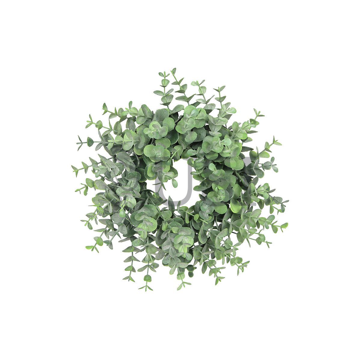 Frosted Eucalyptus Leaf Wreath Plastic, 11in, Frosted Green