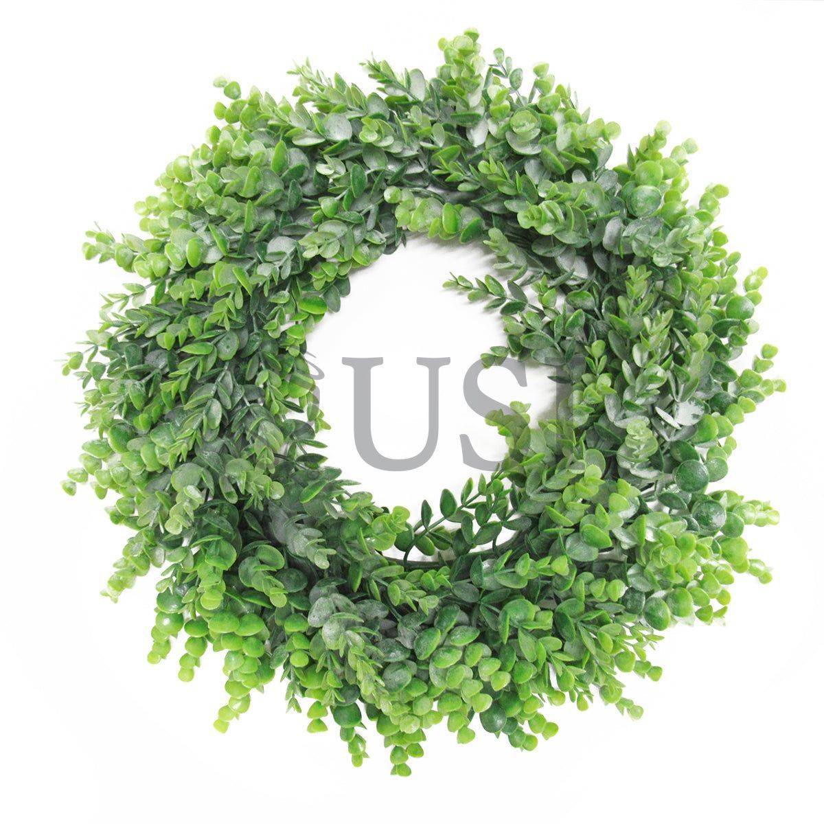Full Eucalyptus Wreath, 18in, Frosted Green