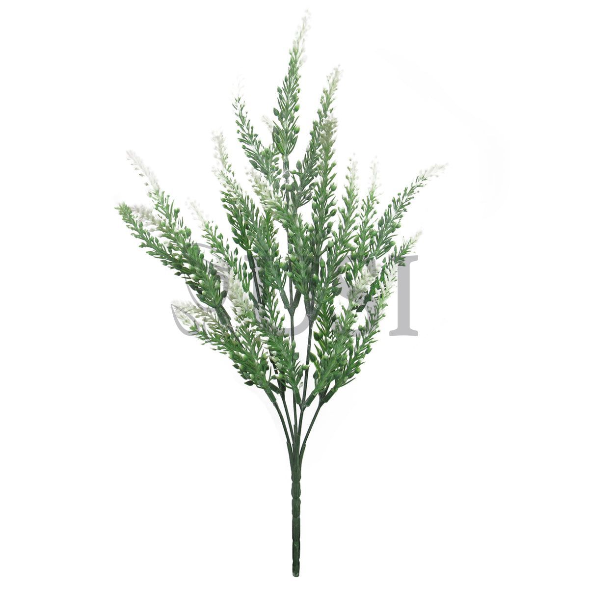 Lavender Flower Plastic Bush x5, 14.75in, White