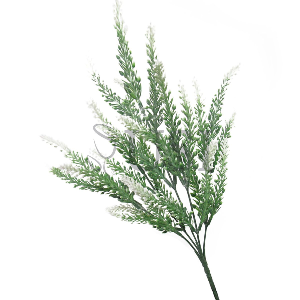 Lavender Flower Plastic Bush x5, 14.75in, White