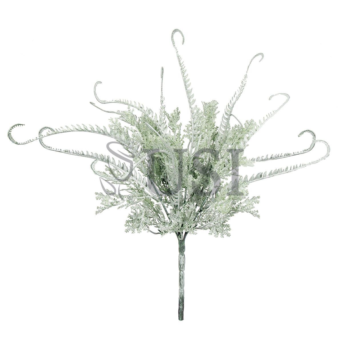 Mimosa Fern Mix Greenery Bush Soft Plastic x7, 14in, Frosted Green