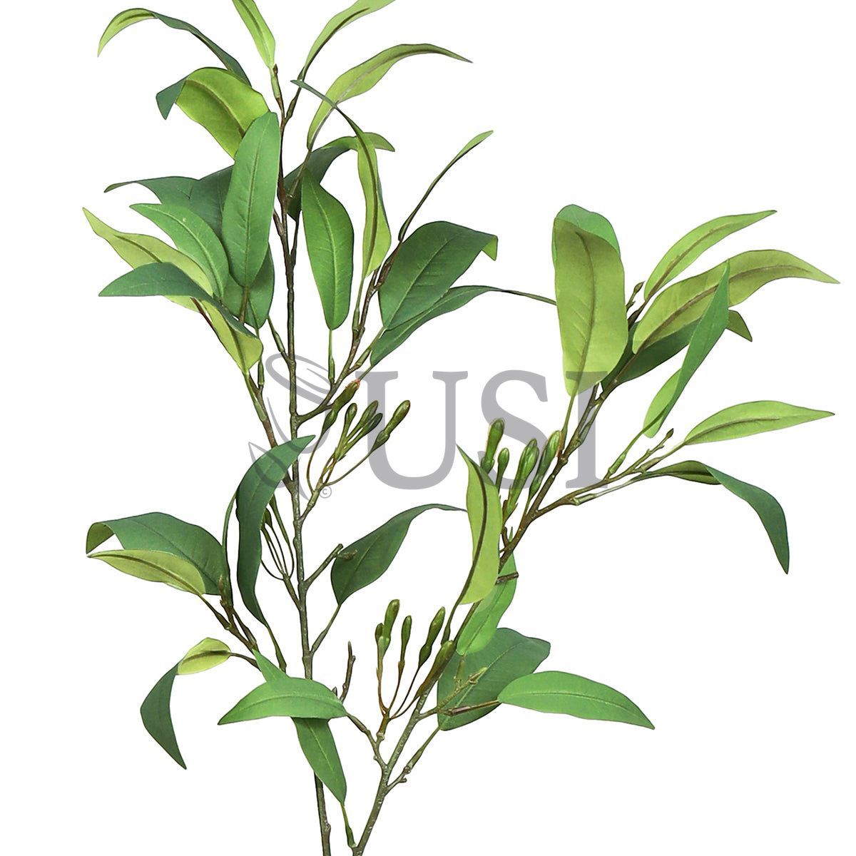 Willow Leaf Greenery Spray w Buds, 38in, Green