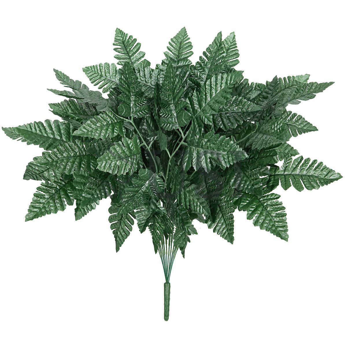 Standard Leather Fern Greenery Bush x12, 18in, Green