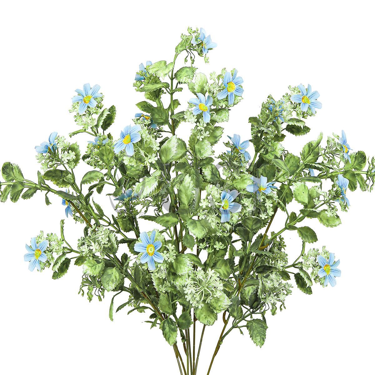 Wild Daisy Greenery Bush Plastic x7, 20in, Blue