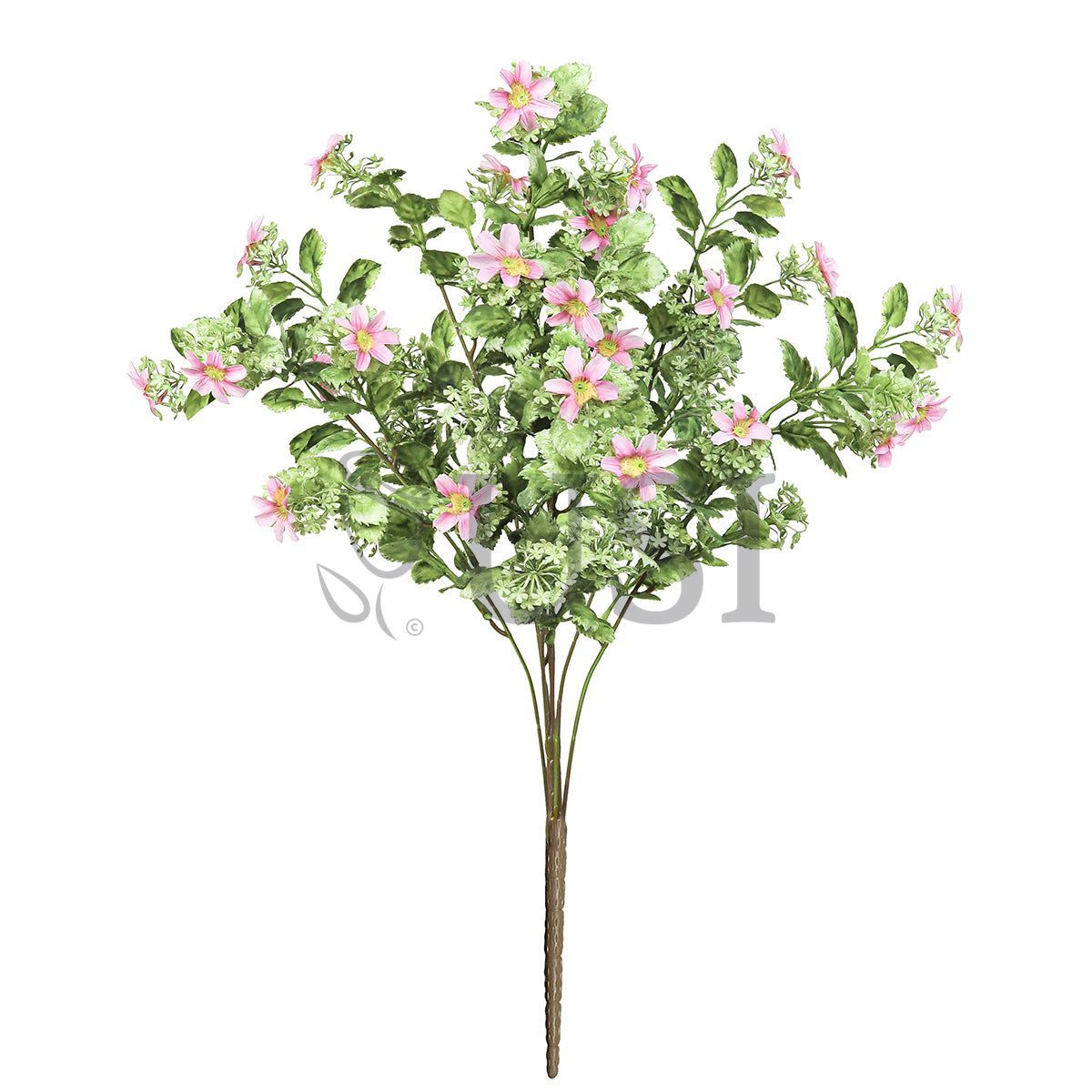 Wild Daisy Greenery Bush Plastic x7, 20in, Pink