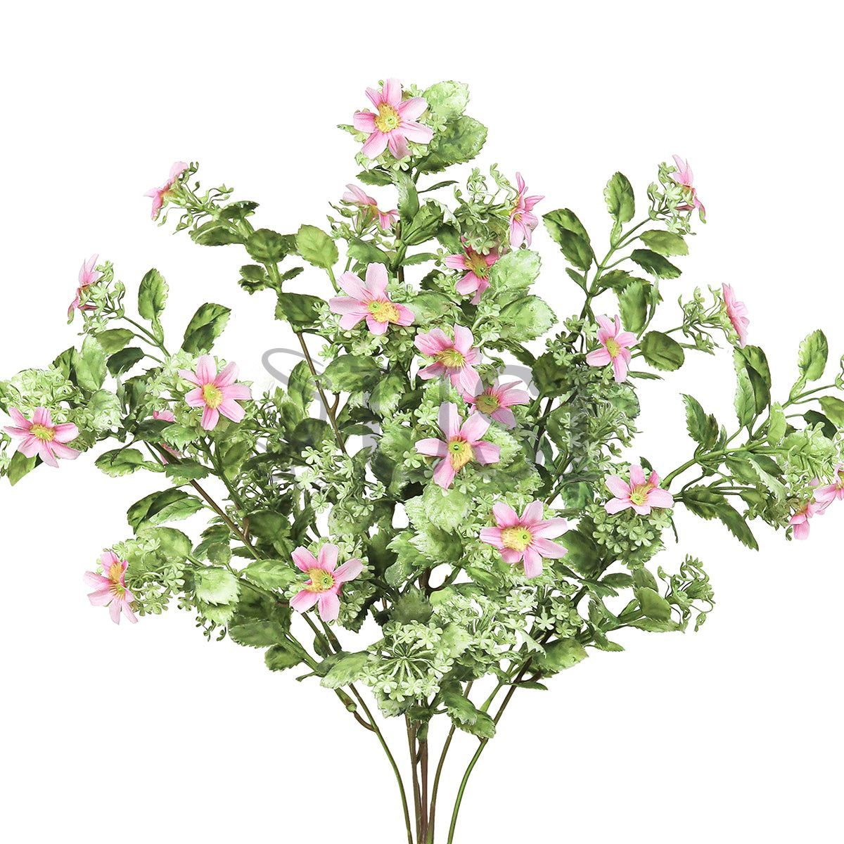 Wild Daisy Greenery Bush Plastic x7, 20in, Pink