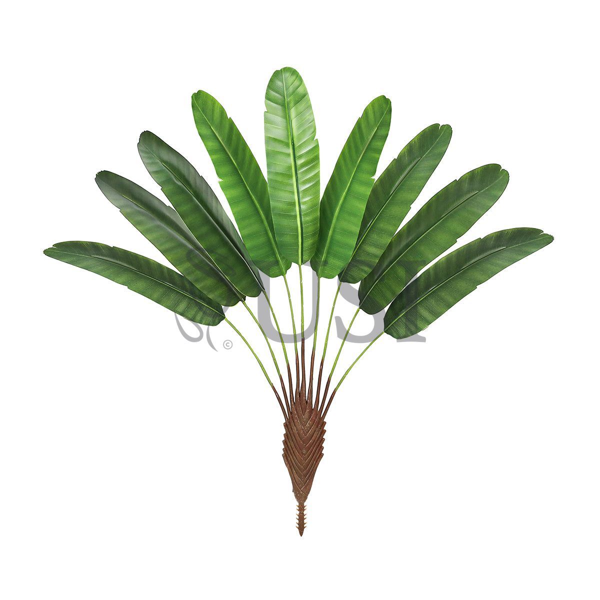 Young Travelers Palm Leaf Greenery Bush Real Touch x9, 25in, Green
