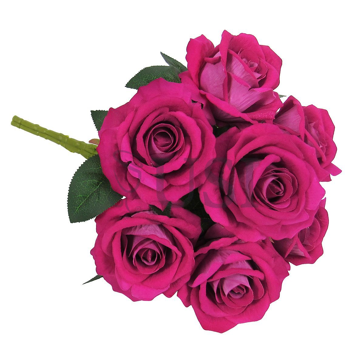 Velvet Rose Bush x7, 16in, Hot Pink
