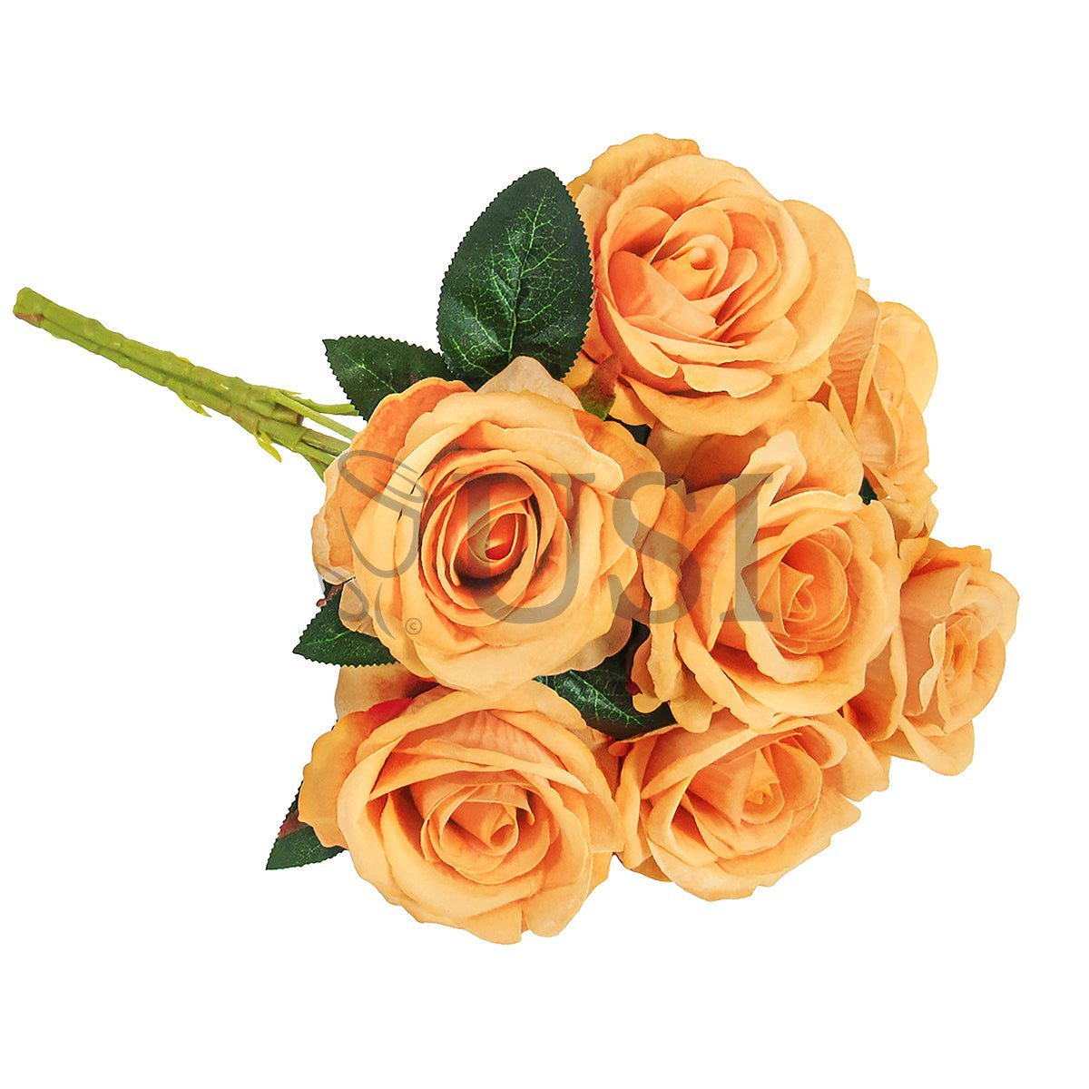 Velvet Rose Bush x7, 16in, Orange