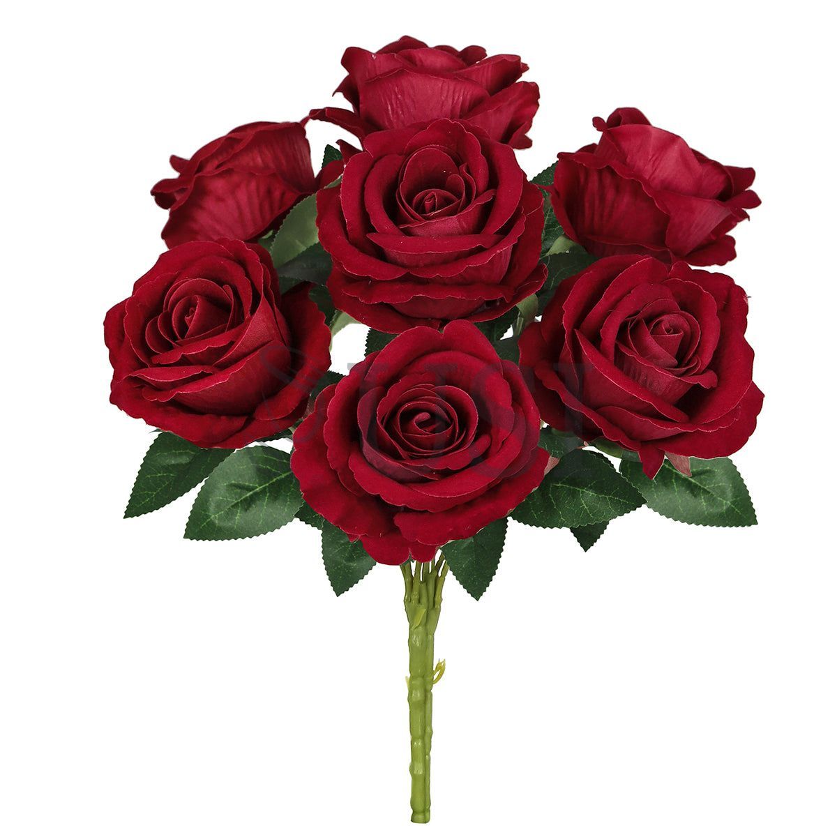 Velvet Rose Bush x7, 16in, Red