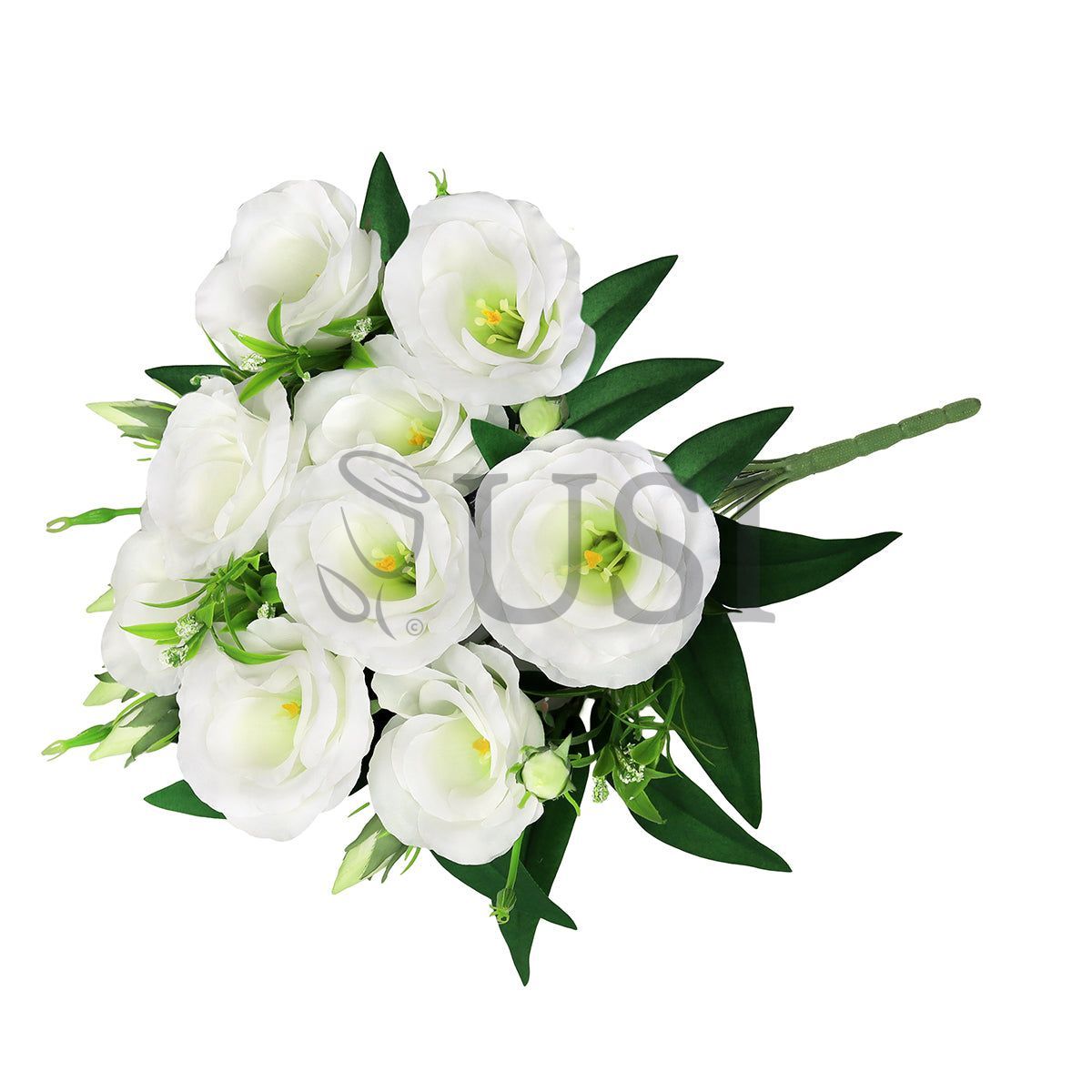 Lisianthus Flower Bush w Filler x10, 19in, White