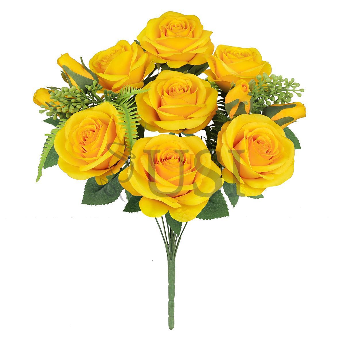 Forever Spring Rose Bush w Filler x9, 18in, Yellow