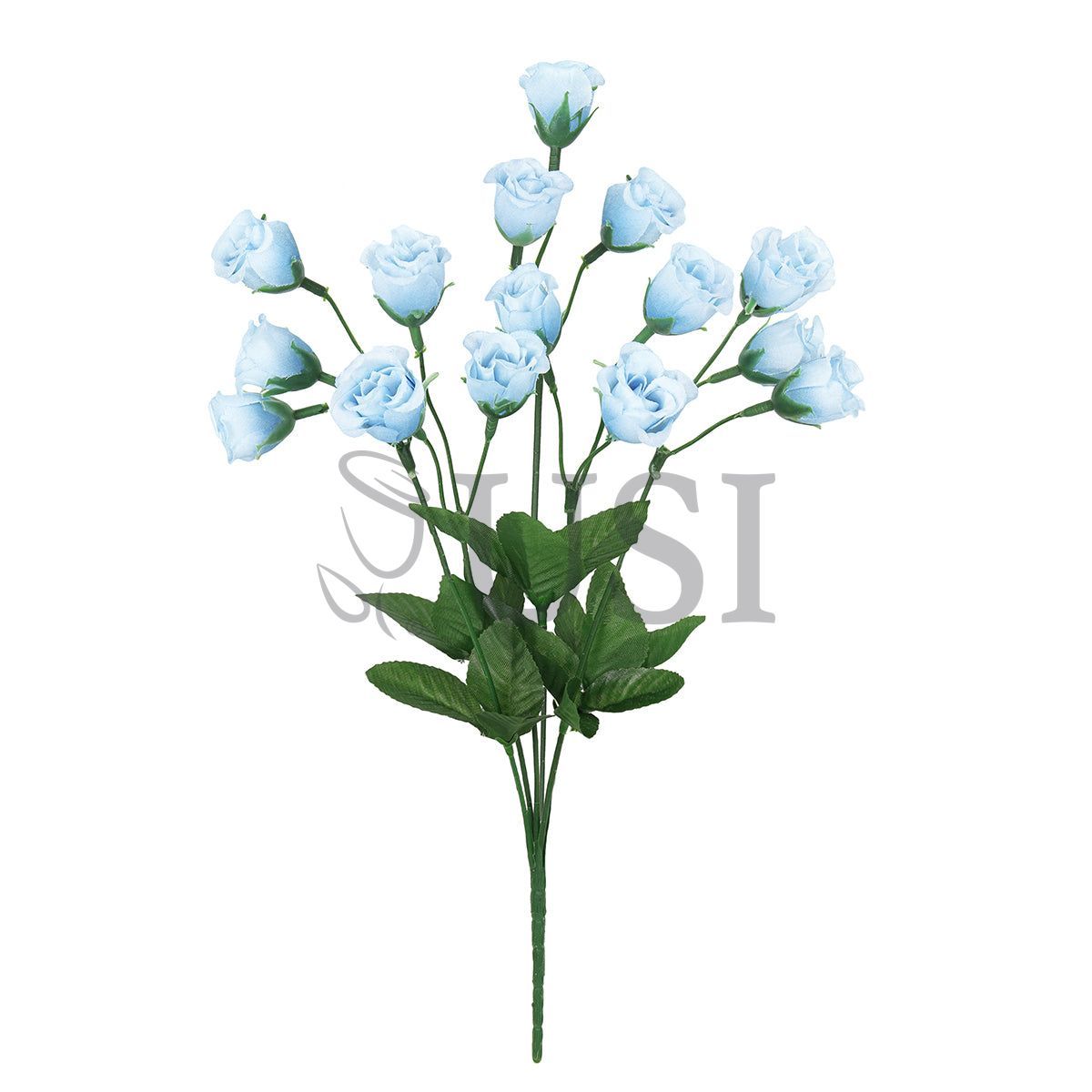 Standard Mini Rose Bud Flower Bush, 14in, Baby Blue