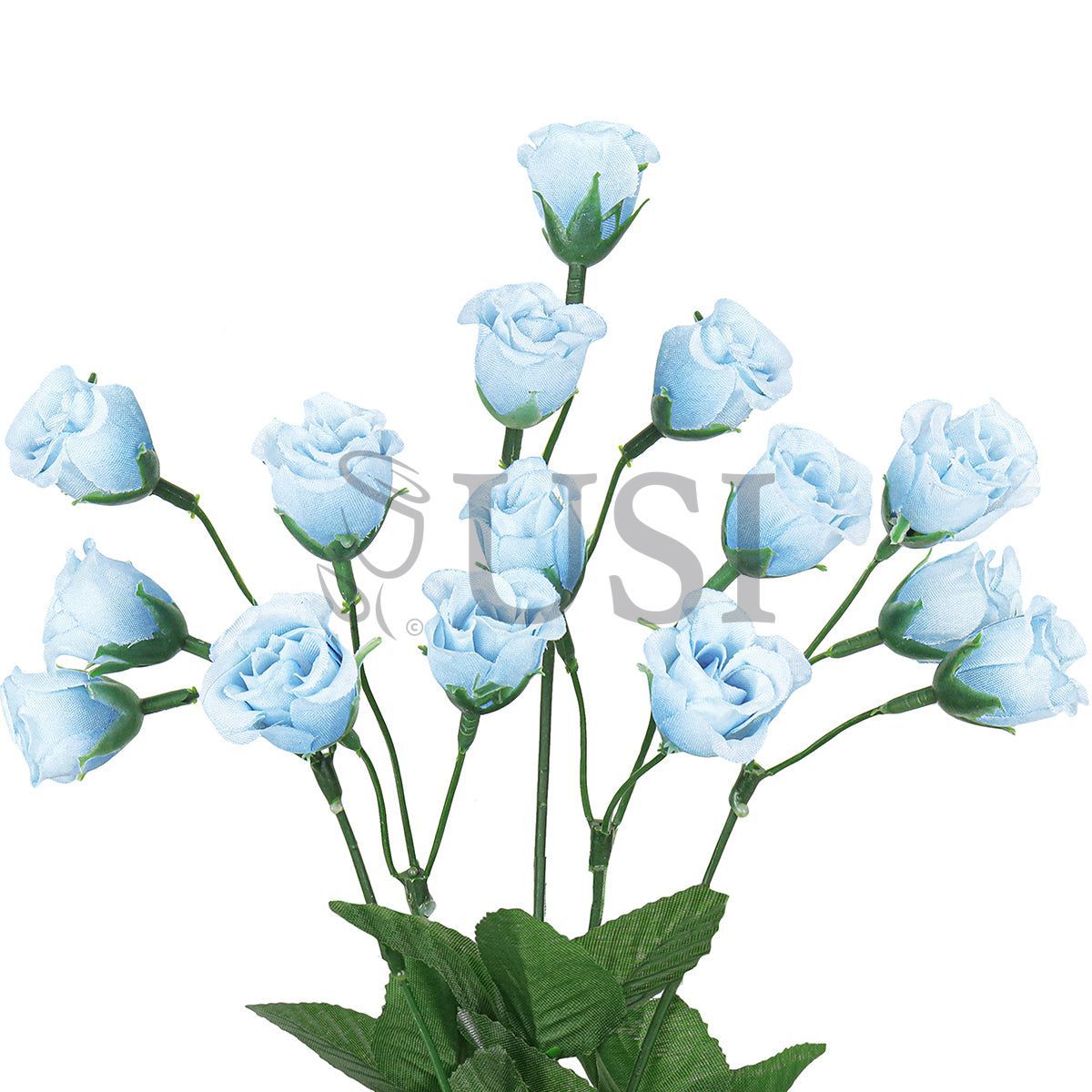Standard Mini Rose Bud Flower Bush, 14in, Baby Blue