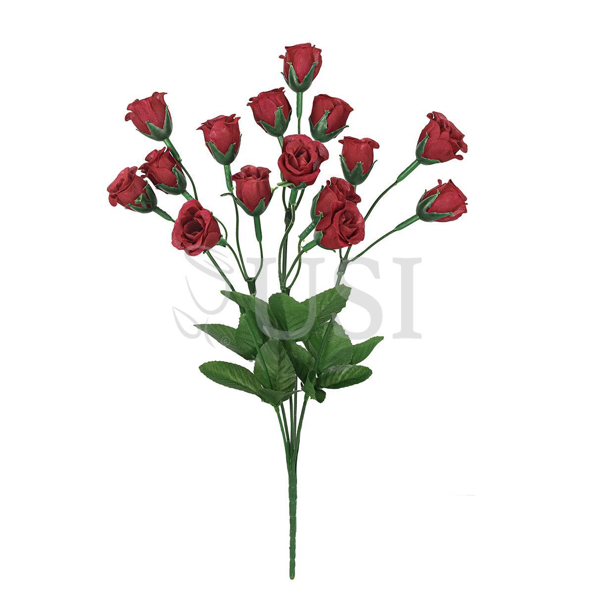 Standard Mini Rose Bud Flower Bush, 14in, Burgundy