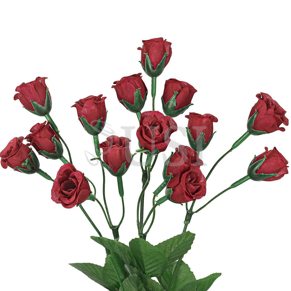 Standard Mini Rose Bud Flower Bush, 14in, Burgundy