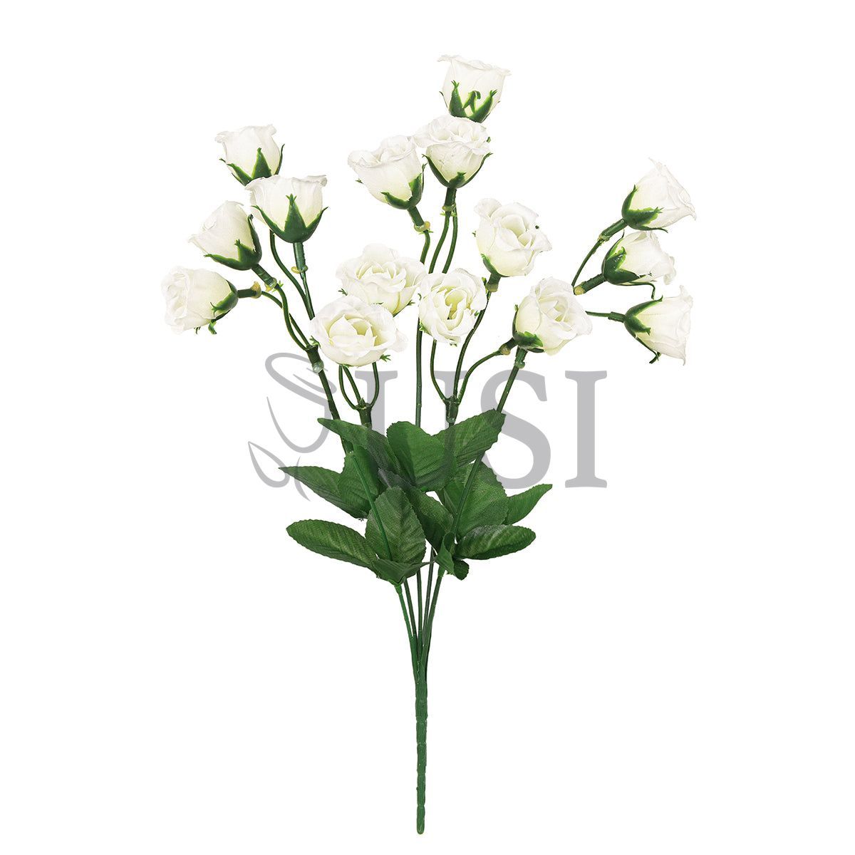 Standard Mini Rose Bud Flower Bush, 14in, Cream White