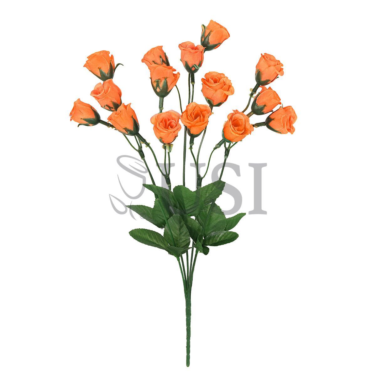 Standard Mini Rose Bud Flower Bush, 14in, Orange