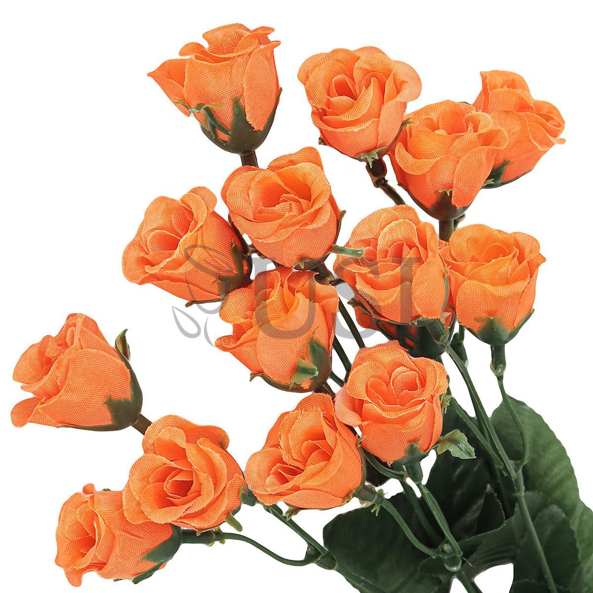 Standard Mini Rose Bud Flower Bush, 14in, Orange