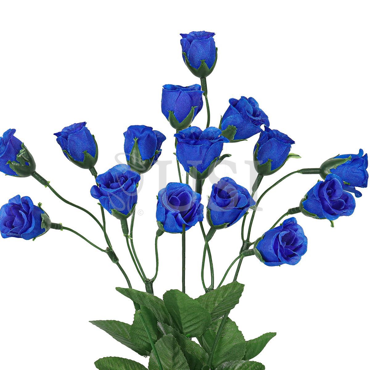 Standard Mini Rose Bud Flower Bush, 14in, Royal Blue