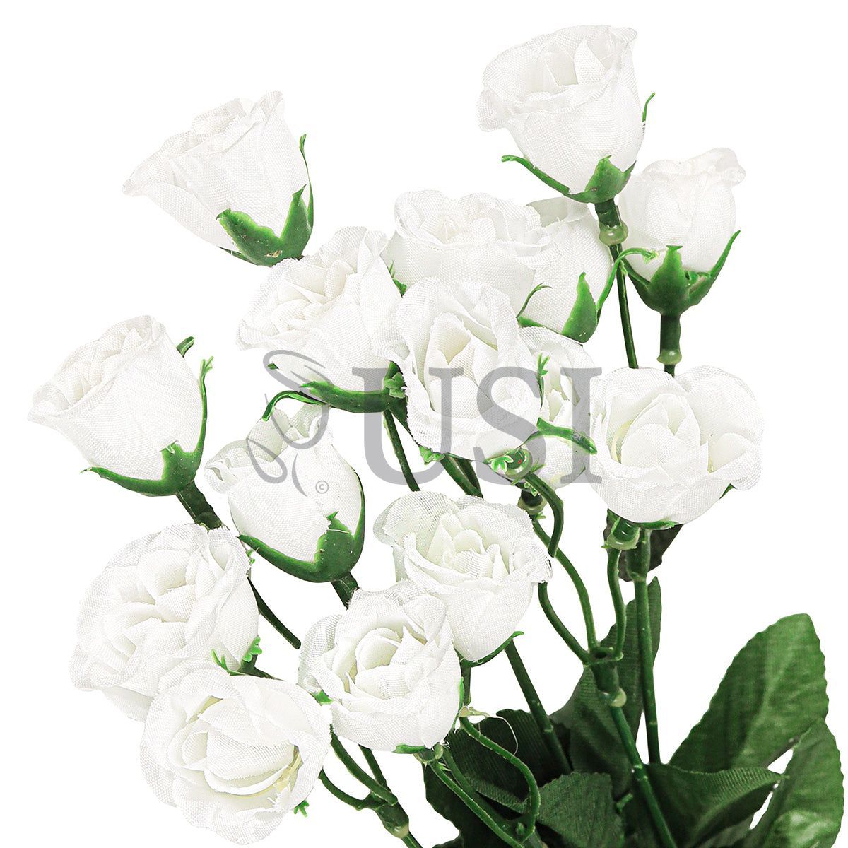 Standard Mini Rose Bud Flower Bush, 14in, White