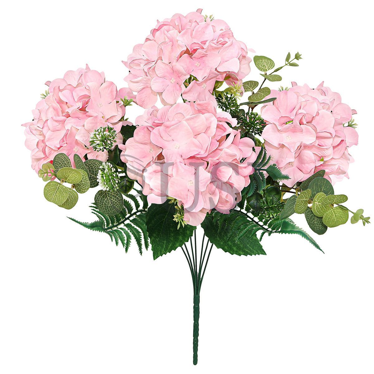 Hydrangea Flower Bush w Filler x7, 19in, Pink