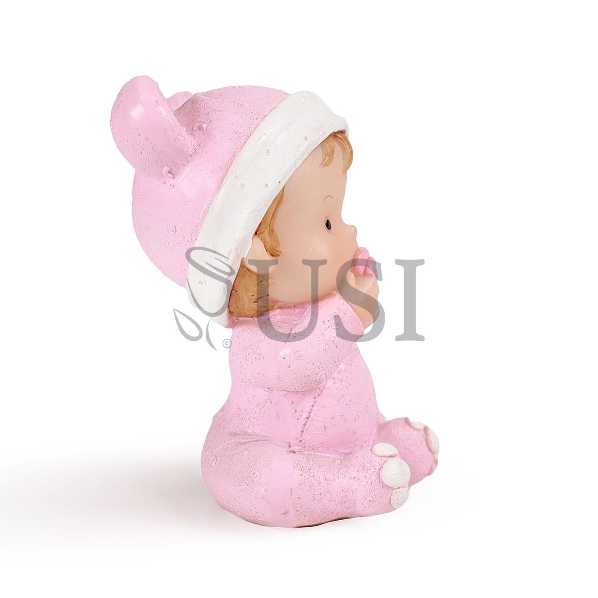 Girl w Pacifier Figurine, 3in, Pink