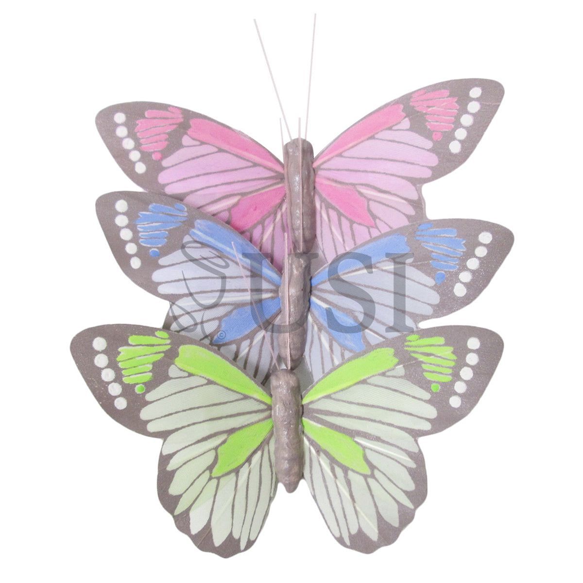 Grey-Monarch Butterfly Bag of 6, 4in, Cool