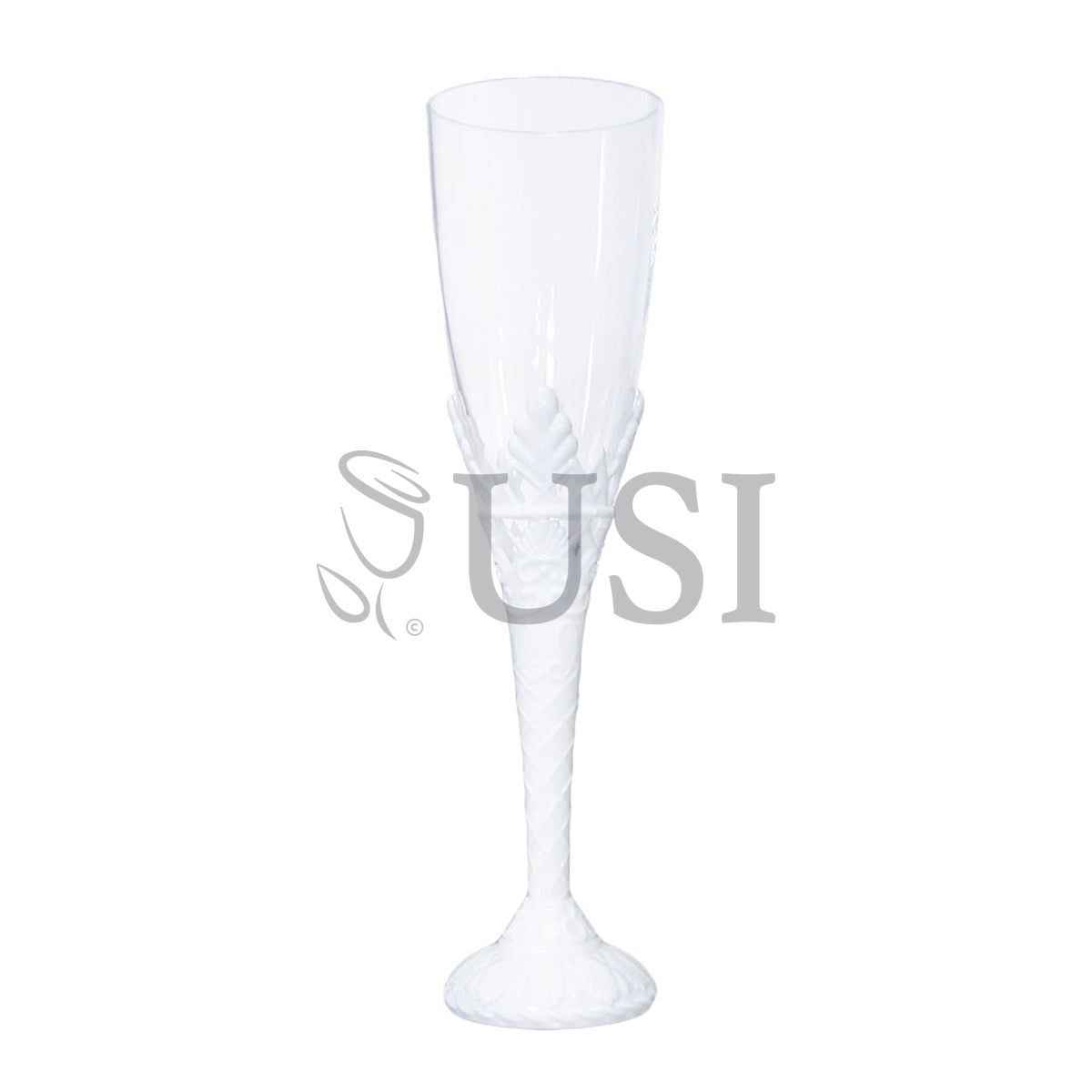 Plastic Champagne Cup Bag of 6, 8in, White