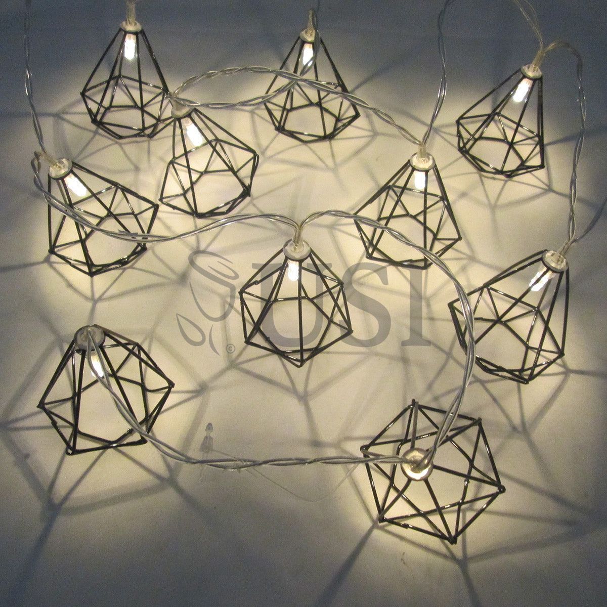 Geometric Diamond String Light, 6ft, Warm White