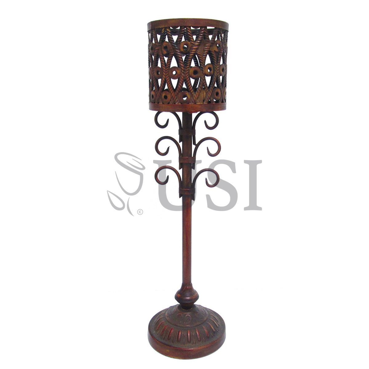 Metal Candle Holder, 24.25in, Brown