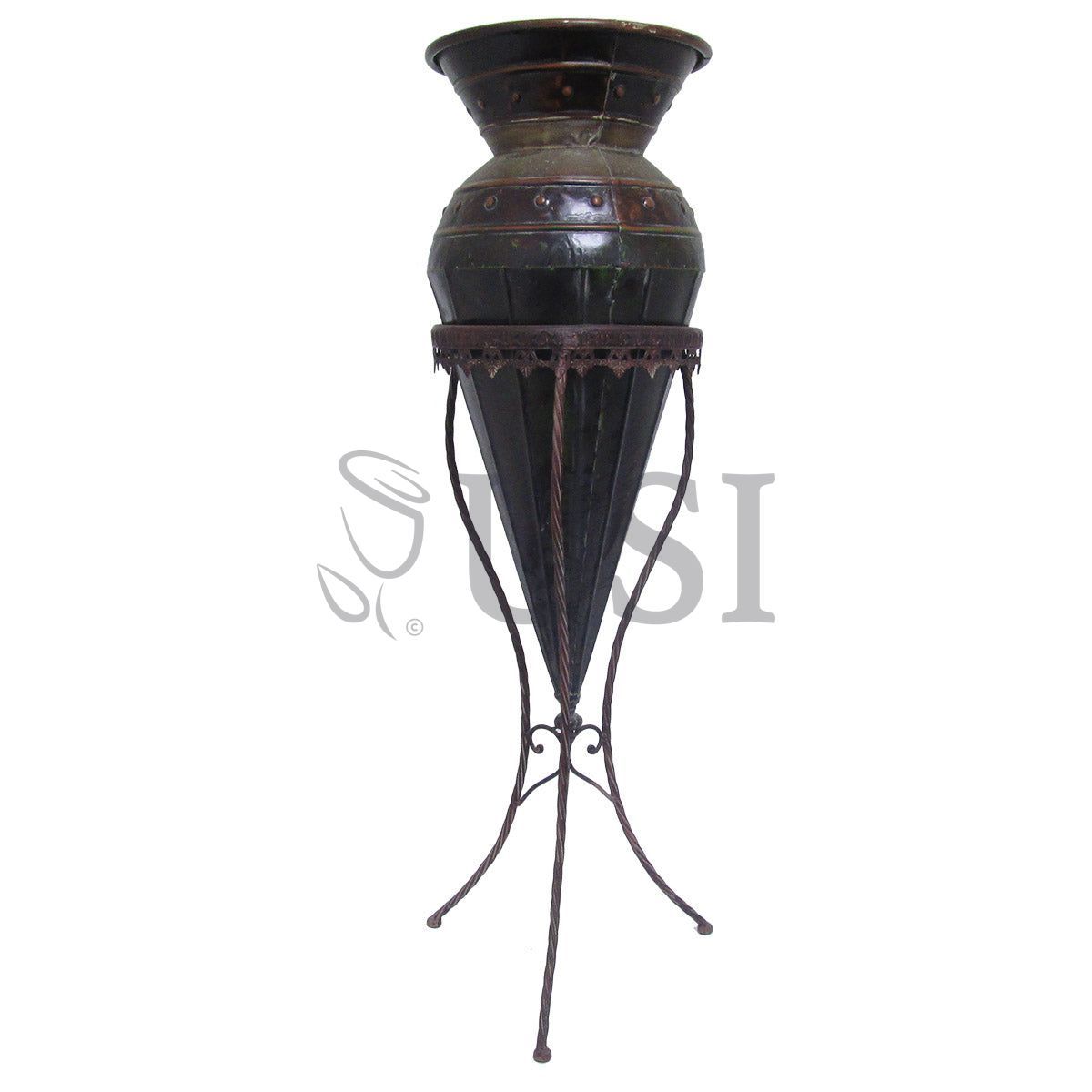 Metal Planter Stand, 45in, Brown
