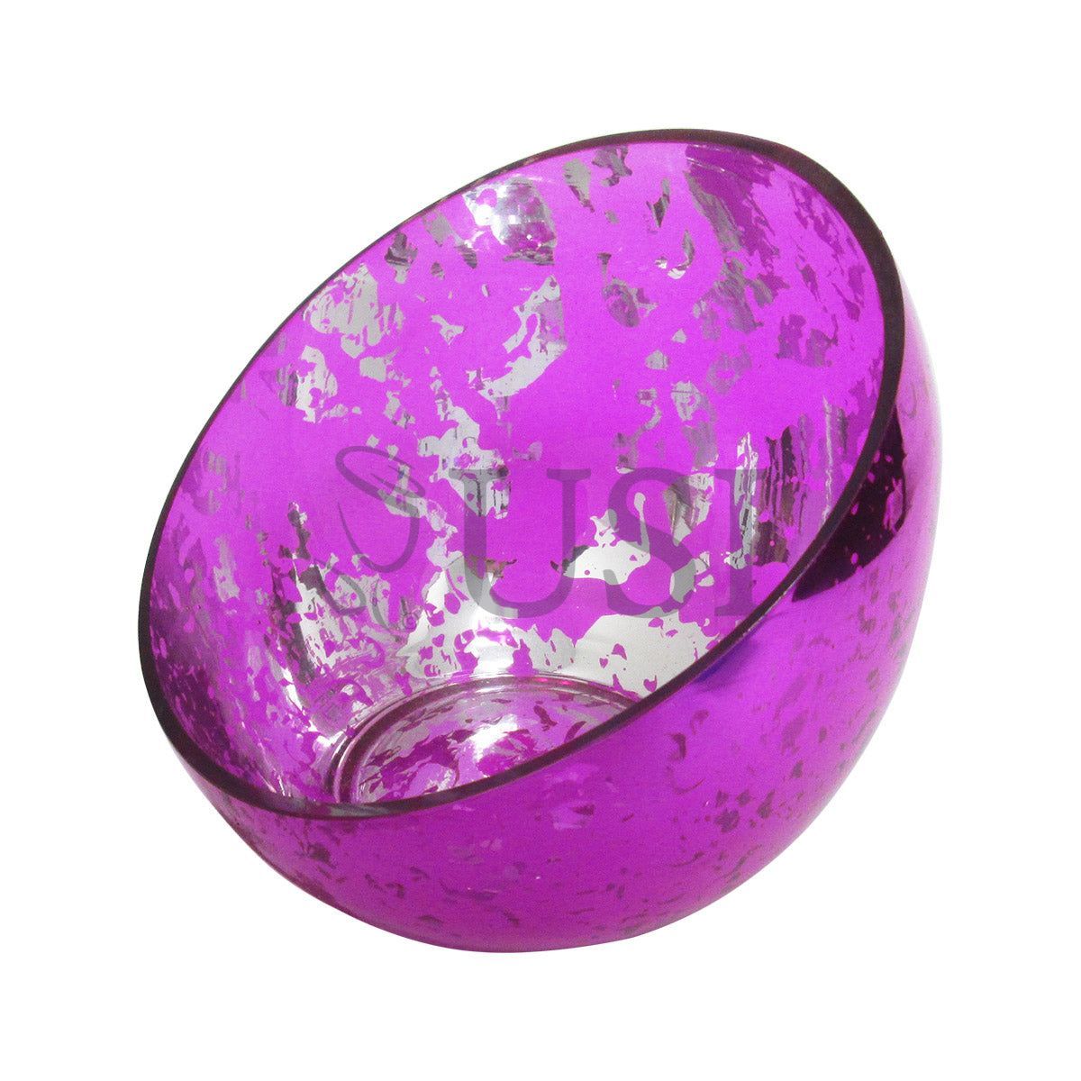 Unique Slanted Top Vase, 6in, Fuchsia