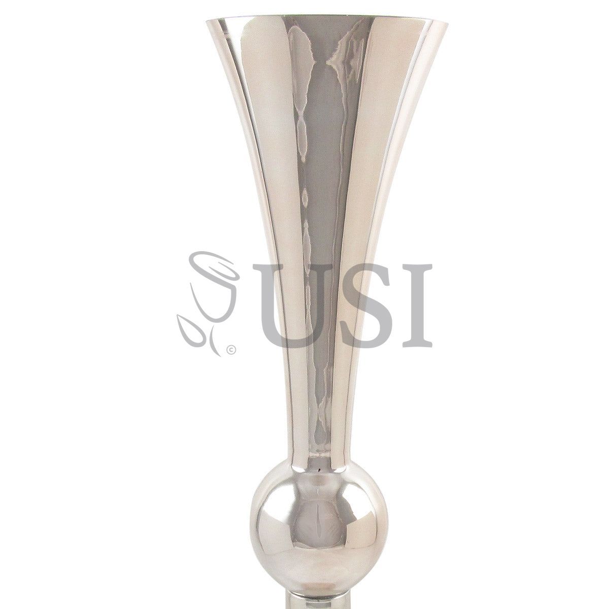 Metallic Ball Trumpet Vase, 30in, Rose Gold