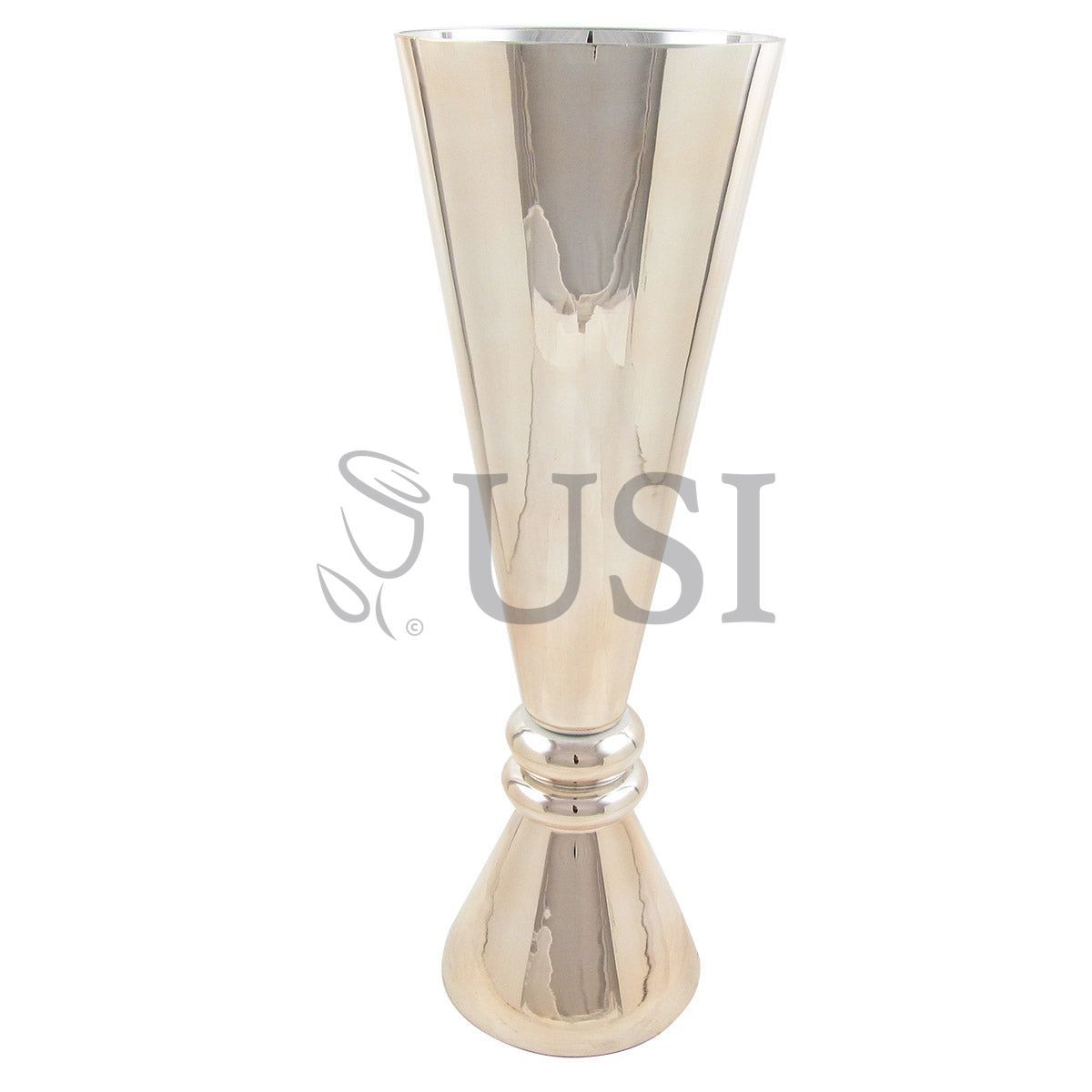Metallic Trumpet Vase, 30in, Rose Gold