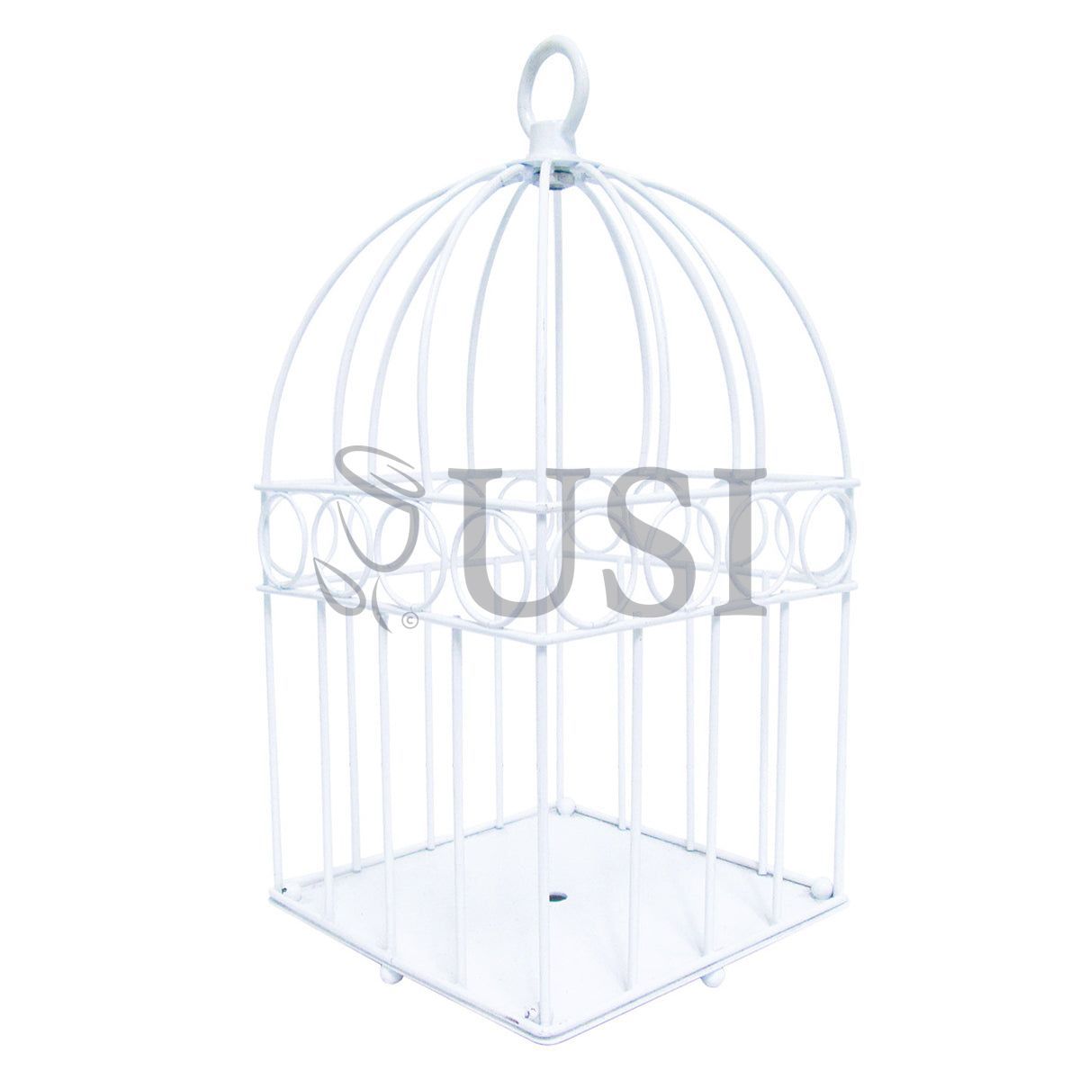 Metal Birdcage Centerpiece, 13in, White